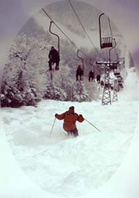 Image: Looking down lift line...